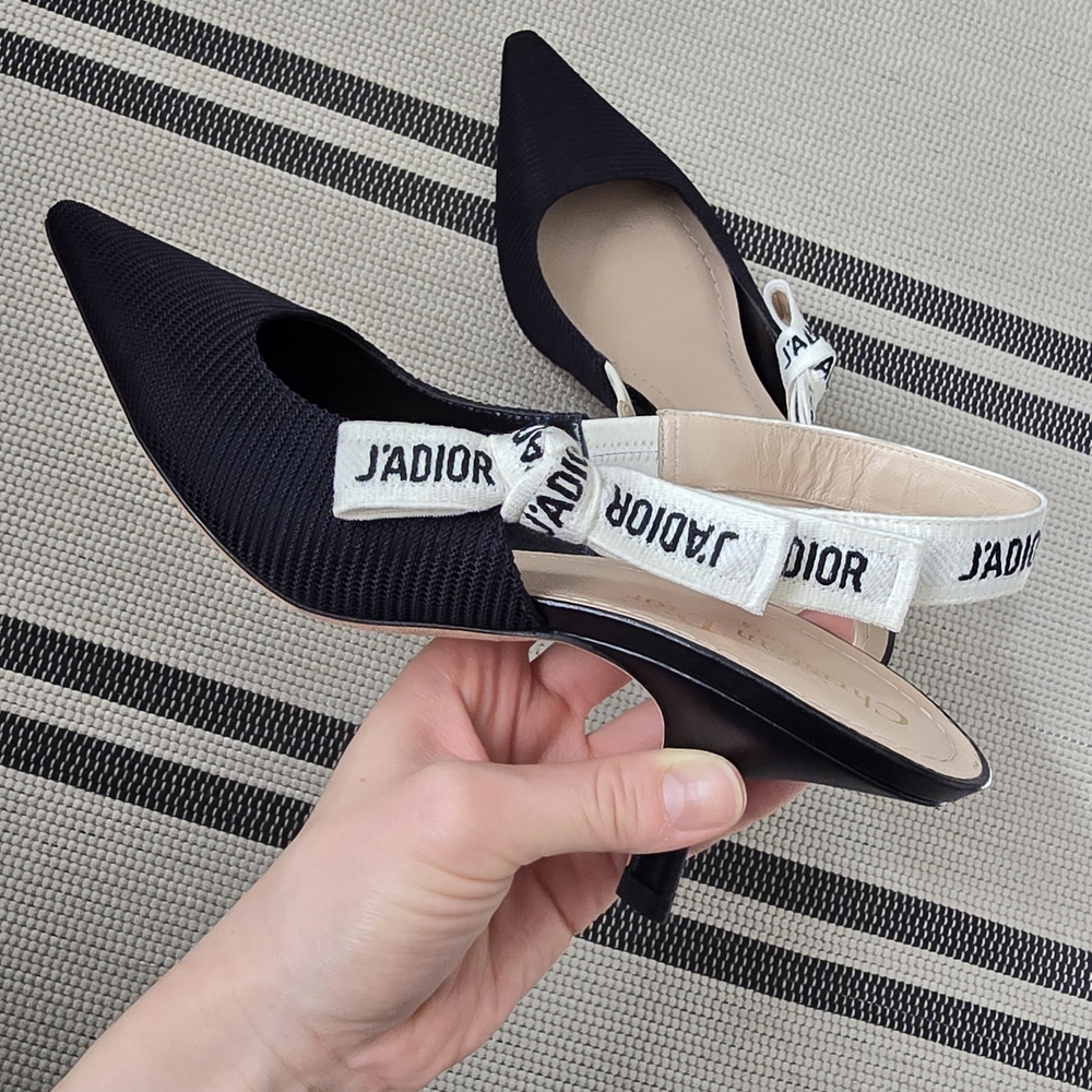 Dior J'Adior Black Slingback Pumps
